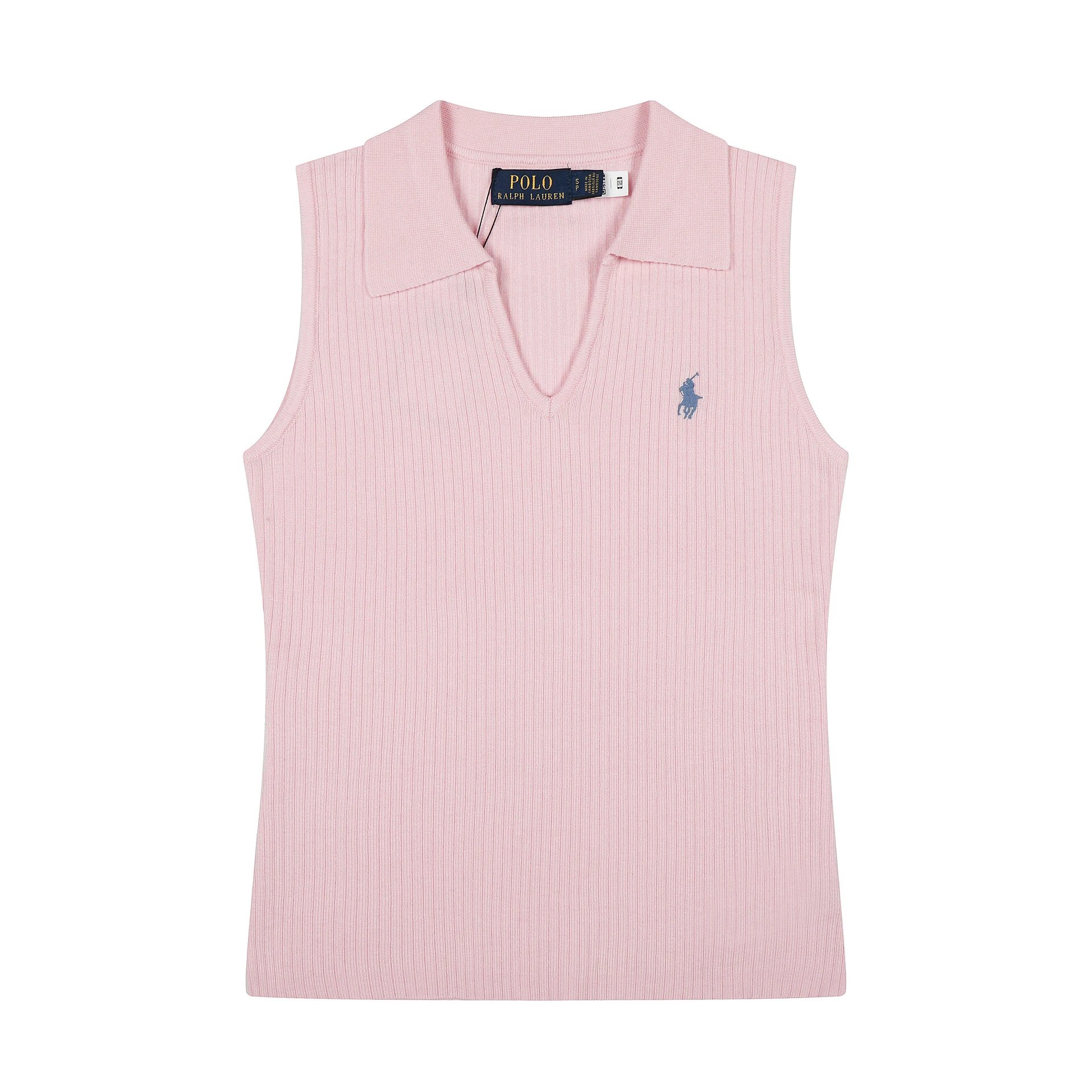 Polo Ralph Lauren Ribbed Knit Sleeveless Polo in Lavender Tops.polo - 18