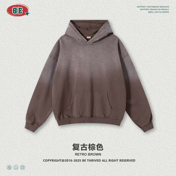 Design BE Thrived Retro Brown Oversized Hoodie - 1