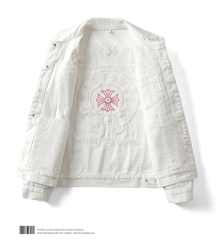 Chrome Hearts Black Embroidered Cross Denim Jacket - 12