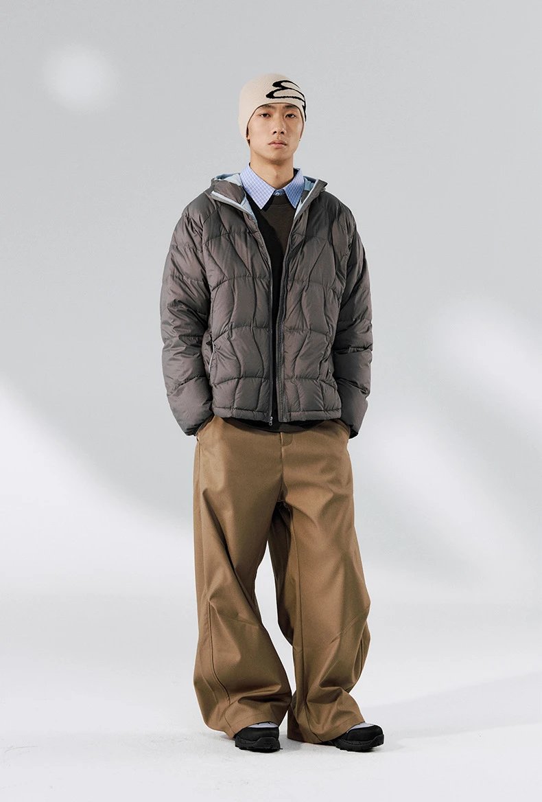 Design Quilted Hooded Puffer Jacket Black Down Jacket - 20