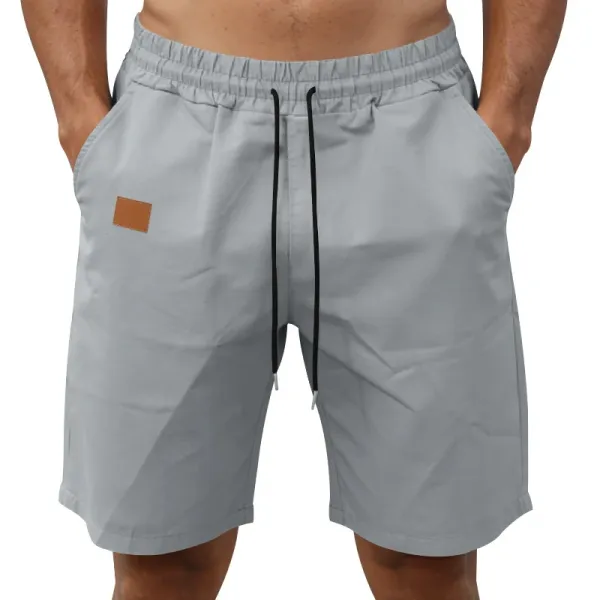 Design Drawstring Waist Shorts Black - 19