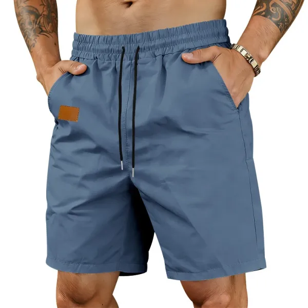 Design Drawstring Waist Shorts Black - 43