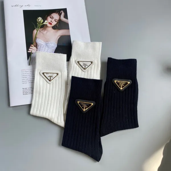 Prada Triangle Logo Sock Navy - 4