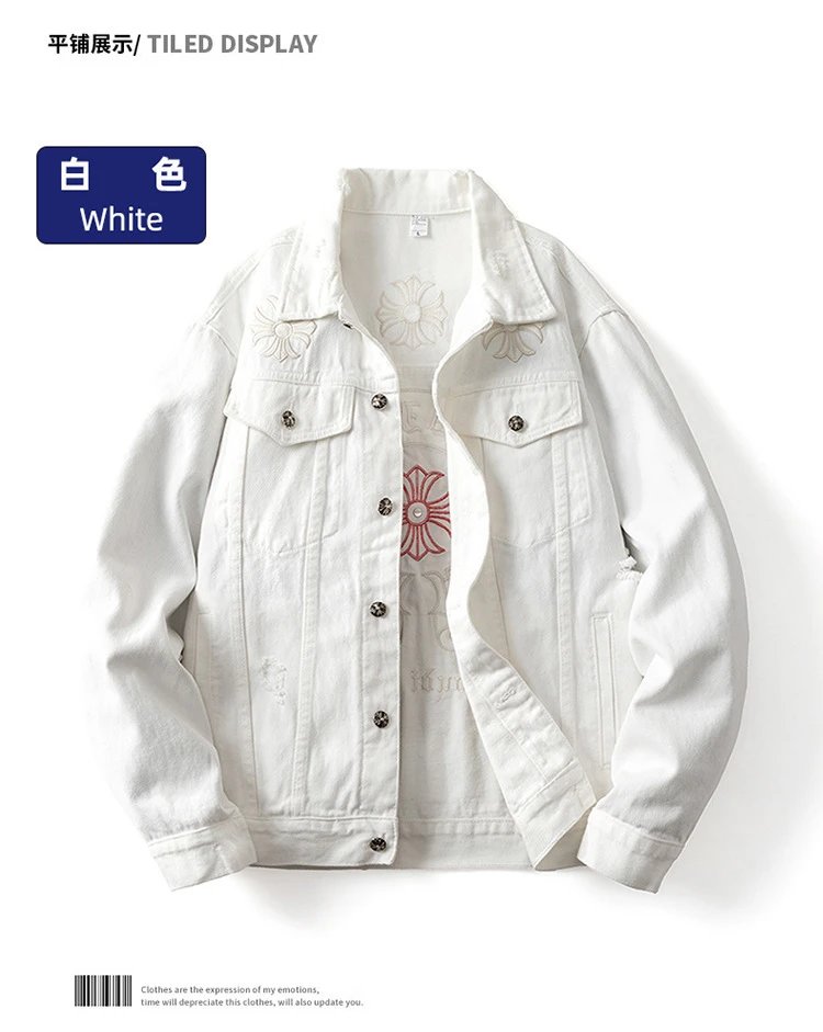 Chrome Hearts Black Embroidered Cross Denim Jacket - 9