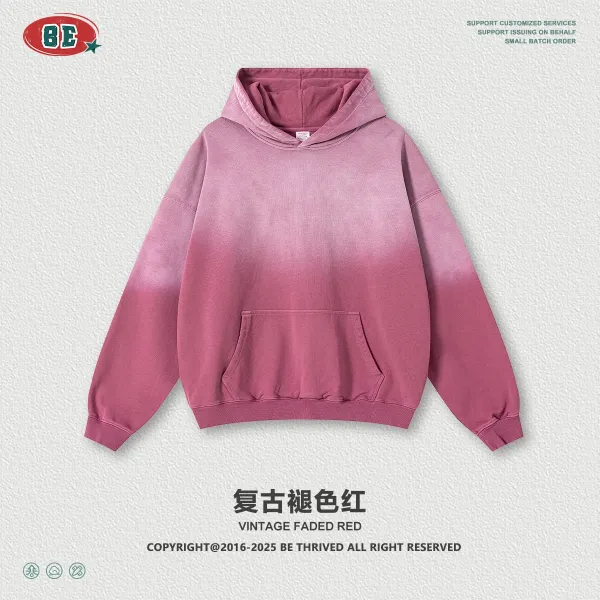 Design BE Vintage Faded Red Hoodie - 1