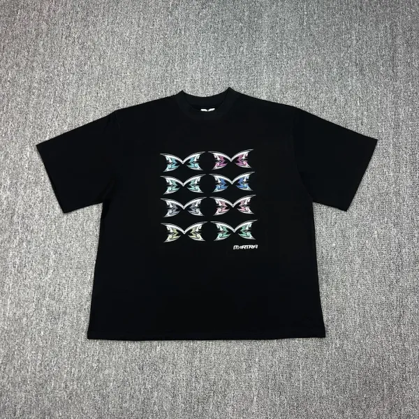 Design MARTA Butterfly Grid Black T-Shirt T-Shirts - 1
