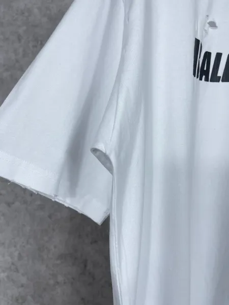 Balenciaga Lenciaga Distressed Oversized T-Shirt White - 13