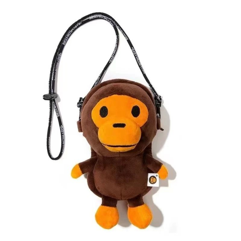 A Bathing Ape Baby Milo Donut Plush Crossbody Bag Brown - 6