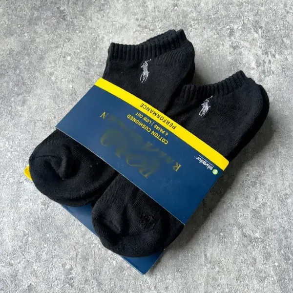 Polo Ralph Lauren Performance Cotton Cushioned Low Cut Socks Black - 1