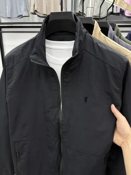 Design Fleece-Lined Windbreaker Gray Jacket Outerwear - 24