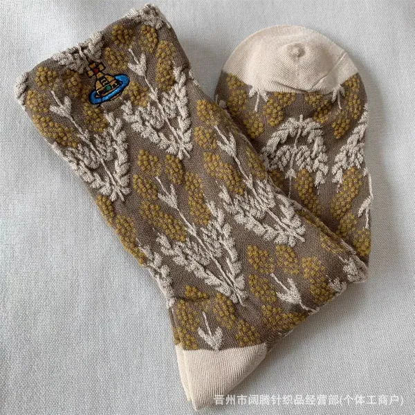 Vivienne Westwood Orb Floral Knit Socks Multicolor - 1