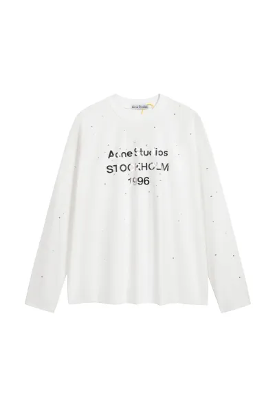 Acne Studios Stockholm 1996 Embellished Long-Sleeve T-Shirt White - 1