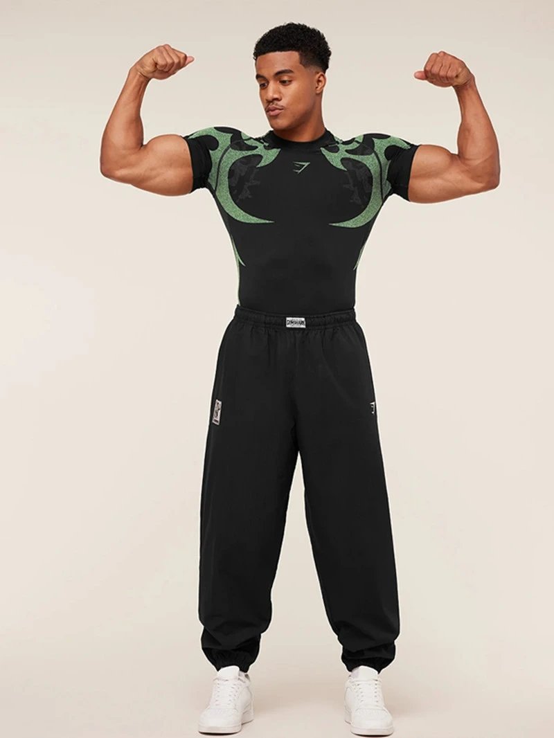 Gymshark Flame Print Compression T-Shirt Black Base Layer - 6