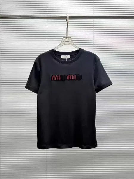 Miu Miu Logo-Embroidered White T-Shirt - 2