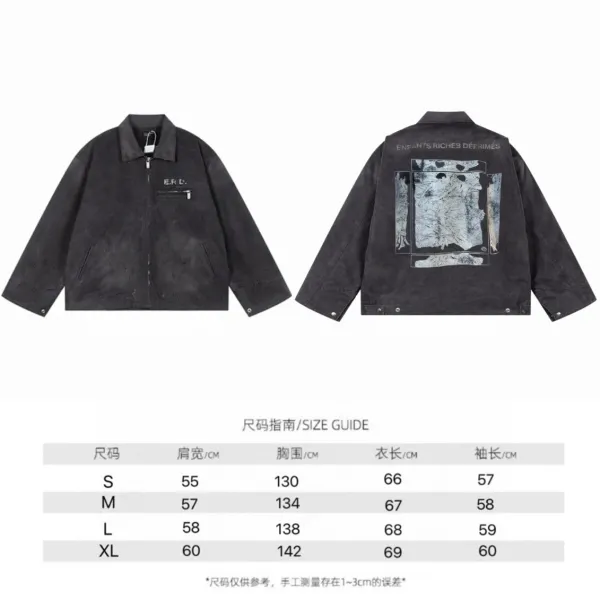 Enfants Riches Déprimés Distressed Graphic Jacket Black Outerwear - 1