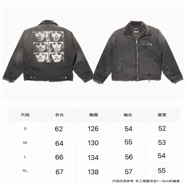 Carhartt Work In Progress Distressed Denim Jacket with Pop Art Print Black - 1