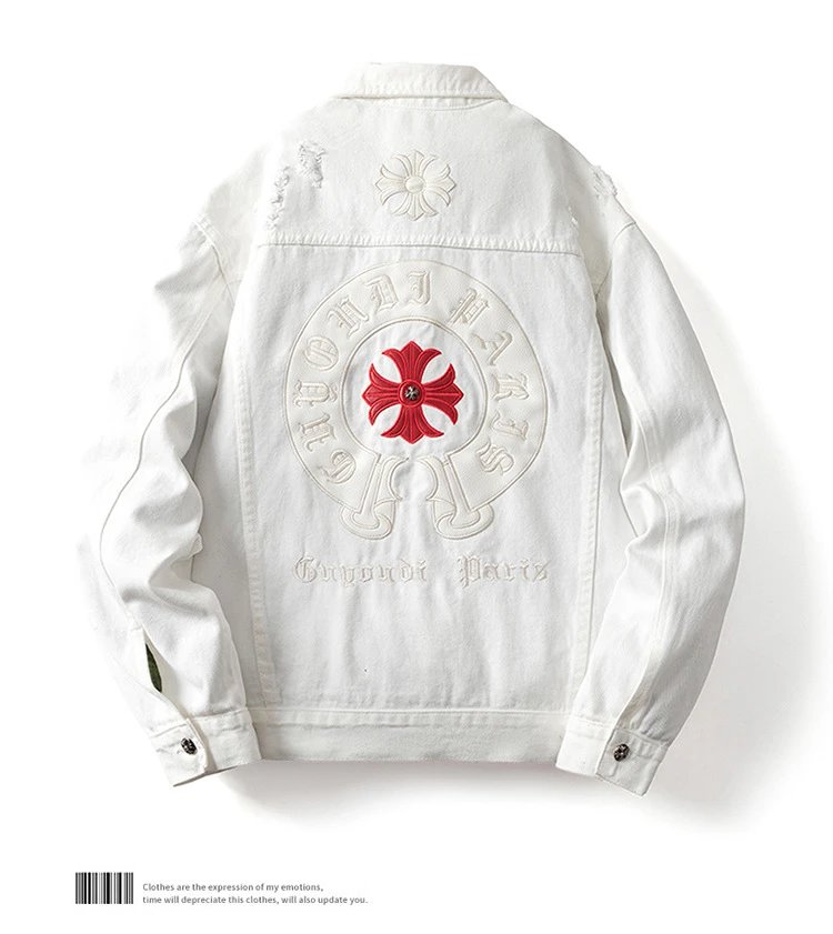 Chrome Hearts Black Embroidered Cross Denim Jacket - 10