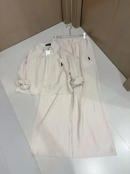 Polo Ralph Lauren Linen Shirt and Pants Set White - 13