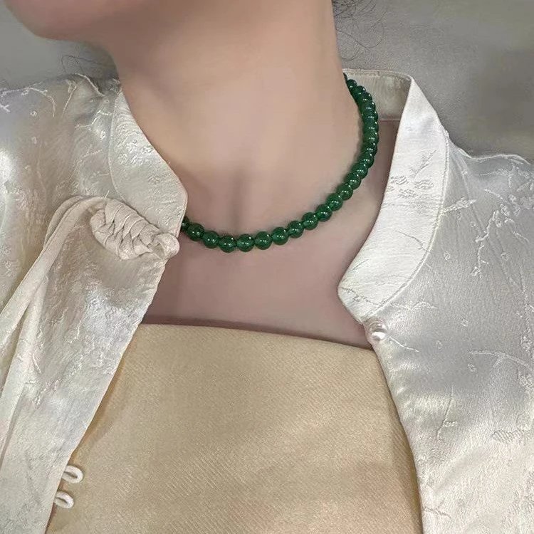Design Pearl Bead Necklace with Rocking Horse Charm and Matching Ring Set Jewelry - 13