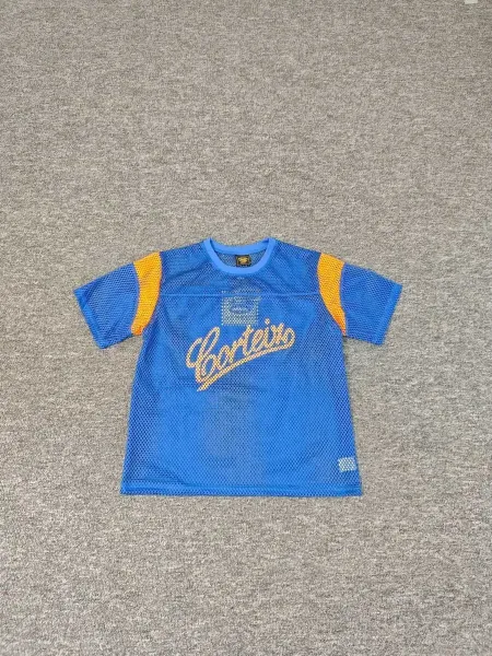 Corteiz Mesh Jersey Blue and Yellow Sporty T-Shirt - 1
