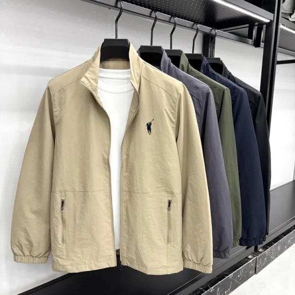 Design Fleece-Lined Windbreaker Gray Jacket Outerwear - 2