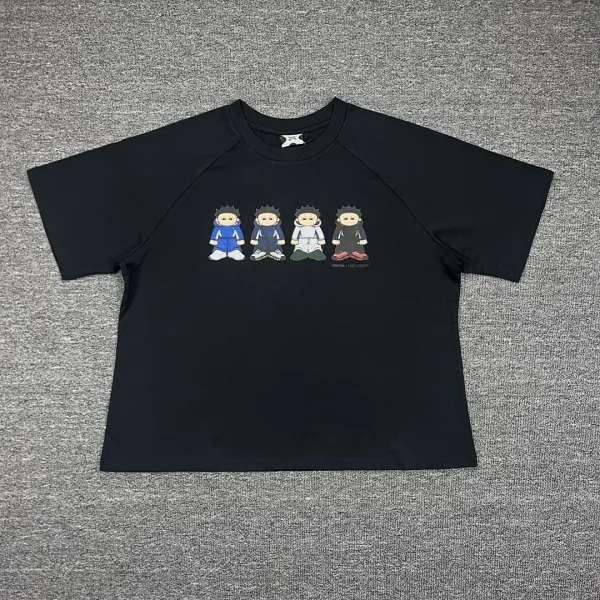 Design PeeTaa x Foot Locker Chibi Characters Black T-Shirt T-Shirts - 1