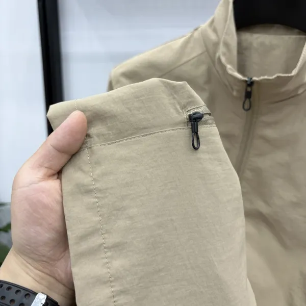 Design Fleece-Lined Windbreaker Gray Jacket Outerwear - 11