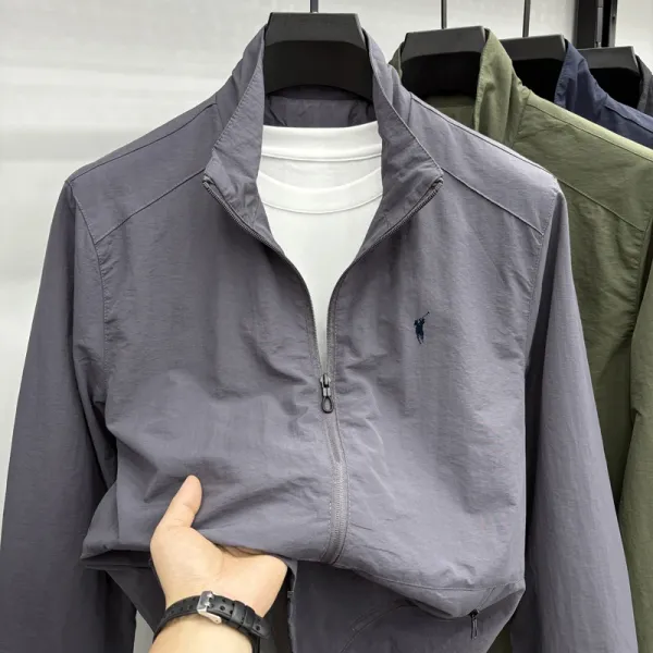 Polo Ralph Lauren Lightweight Zip-Up Windbreaker Gray Jacket Outerwear.windbreaker - 1
