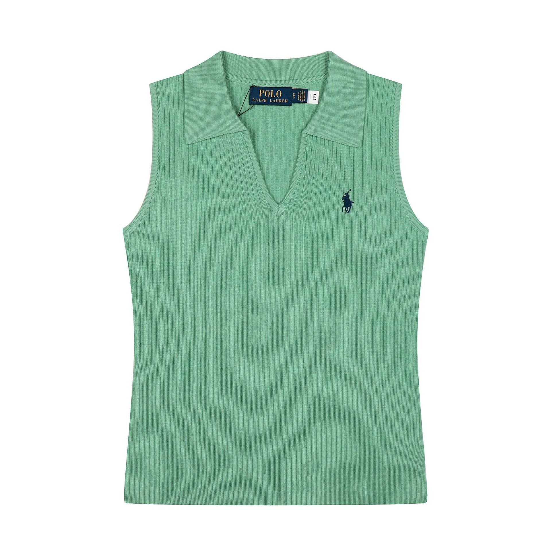 Polo Ralph Lauren Ribbed Knit Sleeveless Polo in Lavender Tops.polo - 11