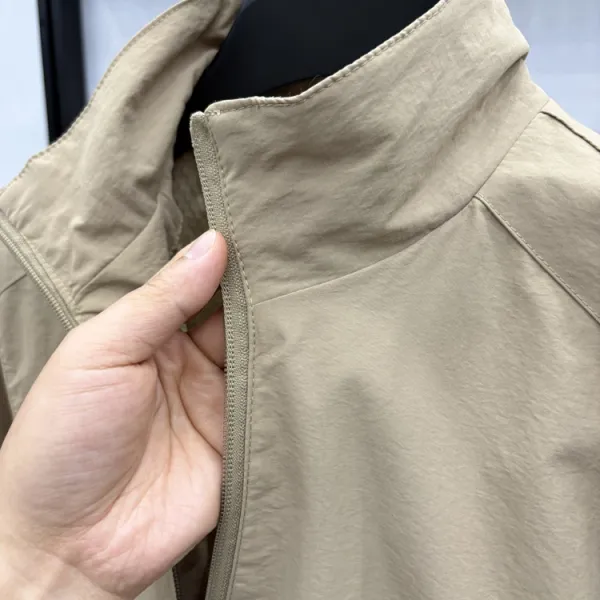 Design Fleece-Lined Windbreaker Gray Jacket Outerwear - 8