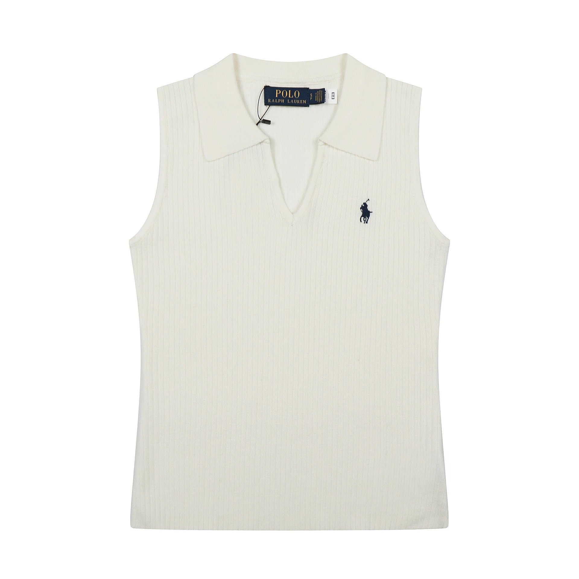 Polo Ralph Lauren Ribbed Knit Sleeveless Polo in Lavender Tops.polo - 16