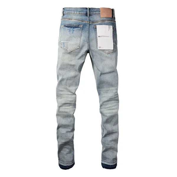 Design Abstract Paint Splatter Washed Denim Jeans - 34
