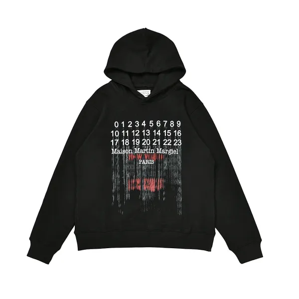 Maison Margiela Numbered Barcode Hoodie Black - 1