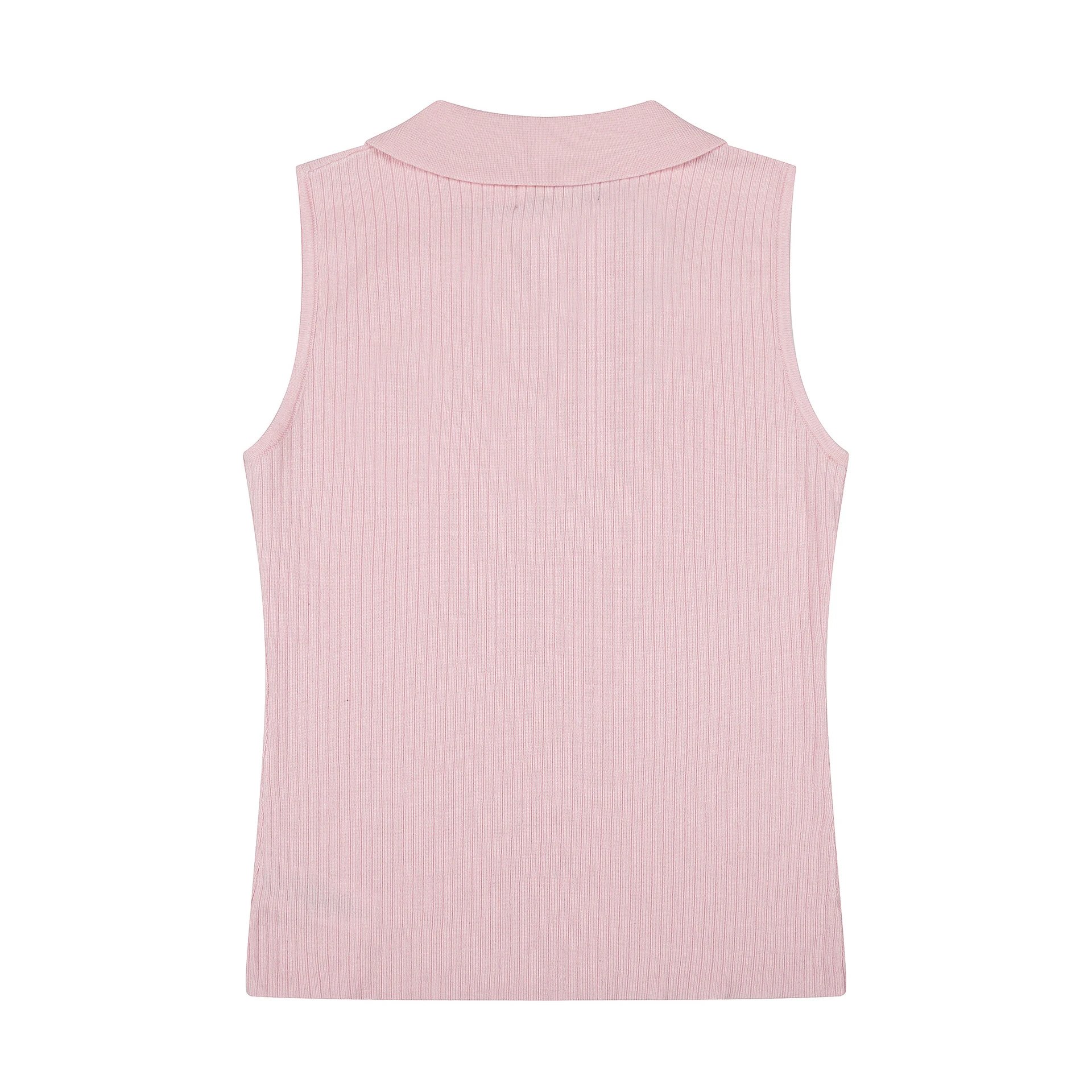 Polo Ralph Lauren Ribbed Knit Sleeveless Polo in Lavender Tops.polo - 19