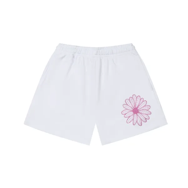 Design Daisy Embroidered Black Sweat Shorts - 4