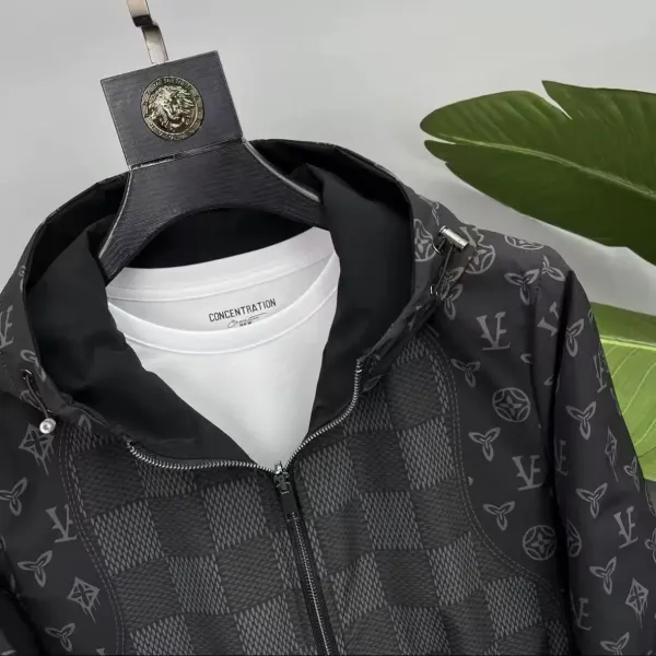 Louis Vuitton Monogram Damier Hooded Windbreaker Black Outerwear - 7