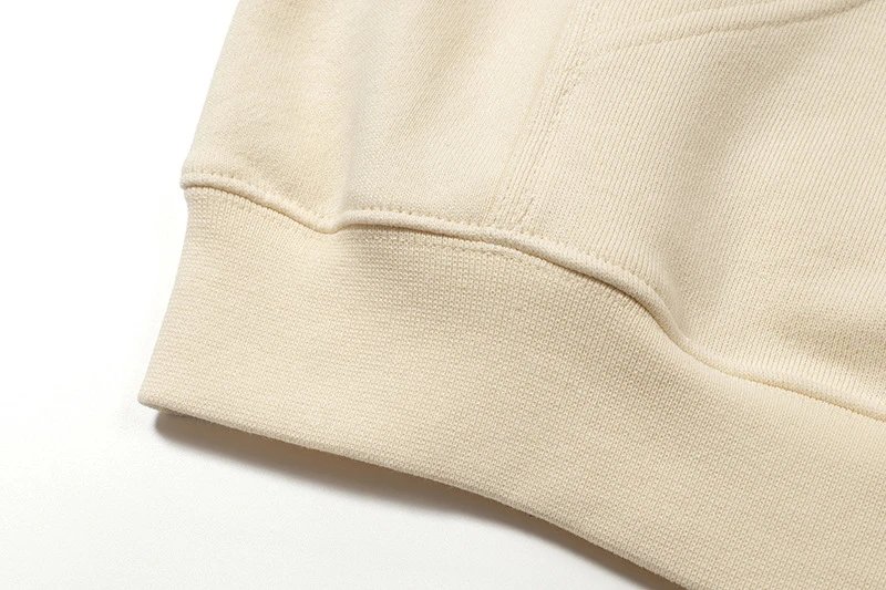 Design Zip-Up Hoodie Beige Hoodie - 9