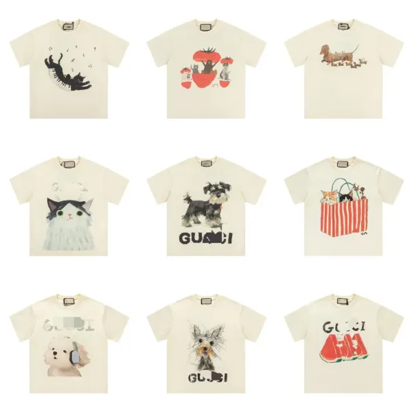 Gucci Watermelon Cat Print Cream T-Shirt - 12