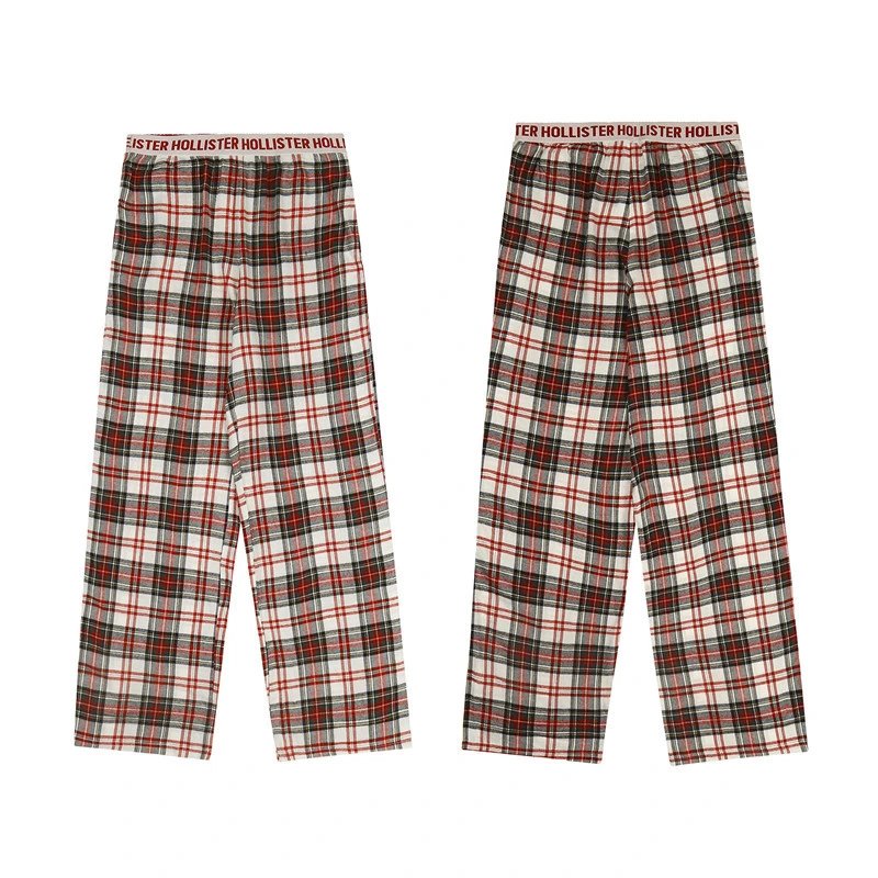 Hollister Plaid Flannel Pajama Pants Red White Black Sleepwear