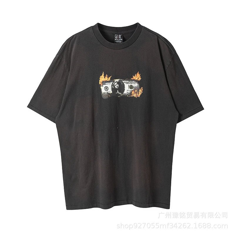 Design Saint Graphic Print Oversized T-Shirt Charcoal - 25