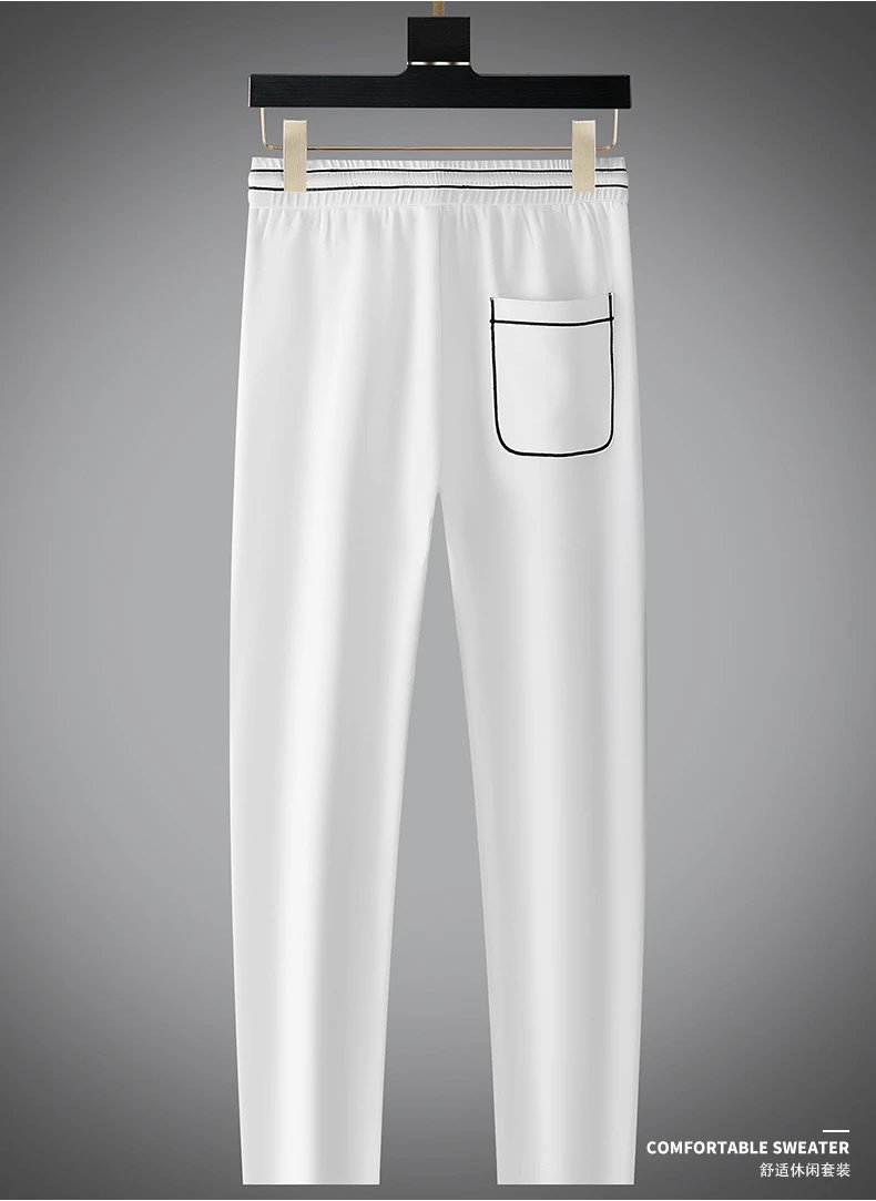 Design Black Contrast Trim Set T-Shirt and Jogger Pants - 15