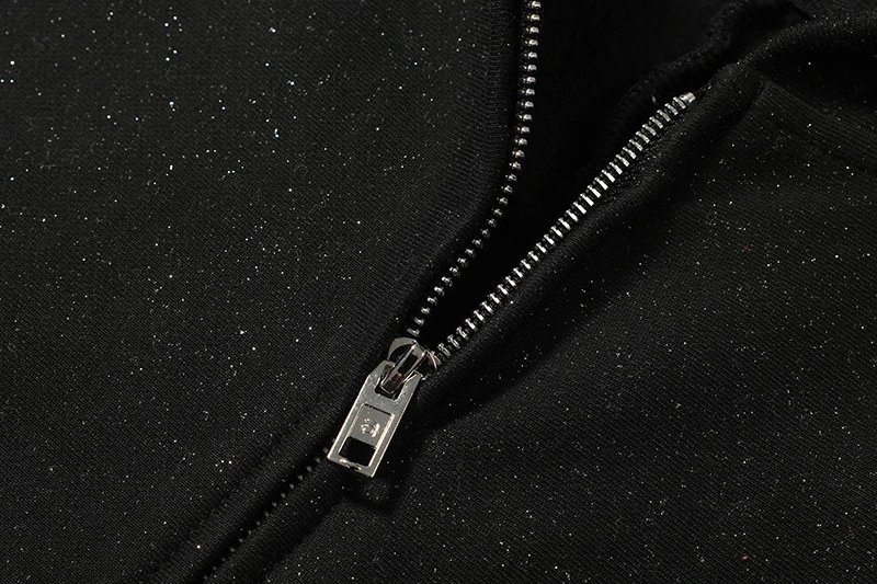 Design Oversized Zip-Up Hoodie Black - 14