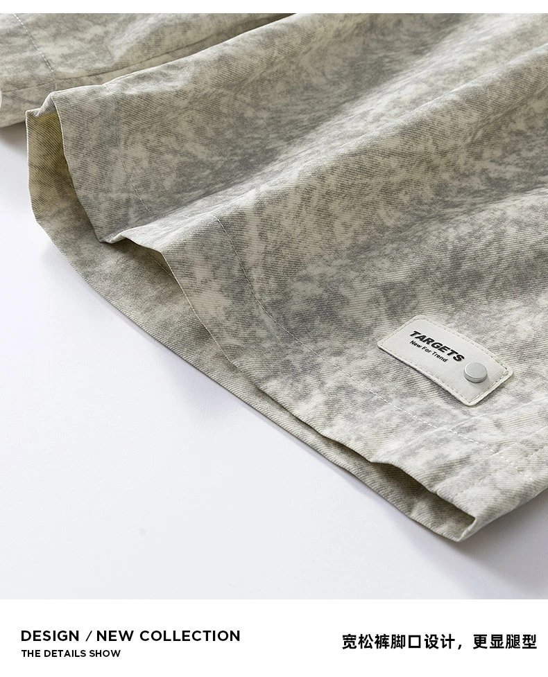 Design Washed Linen-Blend Shirt and Drawstring Shorts Set Gray - 22