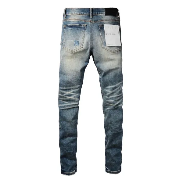 Design Abstract Paint Splatter Washed Denim Jeans - 24