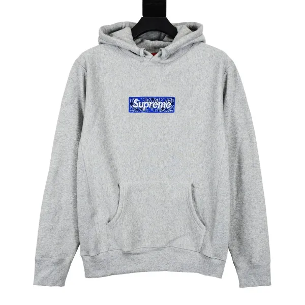 Supreme Bandana Box Logo Hoodie Gray - 1