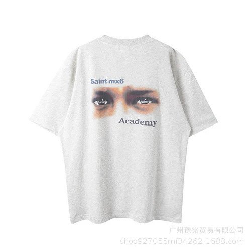 Design Saint Graphic Print Oversized T-Shirt Charcoal - 31