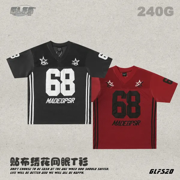 Design GLFS 68 MADEGPSR Red Mesh Football Jersey - 11