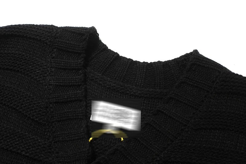 Design Distressed Knit Cardigan Black Outerwear.cardigan - 3