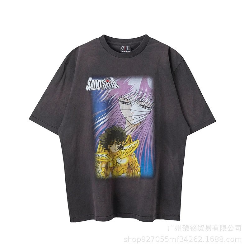 Design Saint Graphic Print Oversized T-Shirt Charcoal - 29