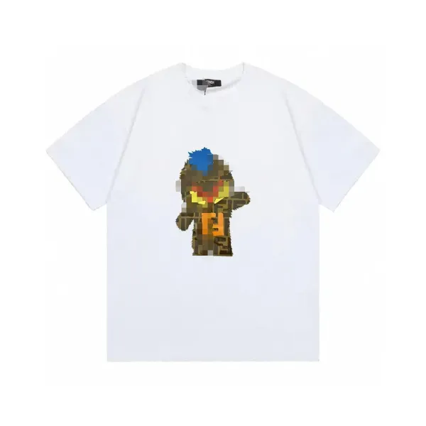 Fendi Pixelated Monster T-Shirt White - 1